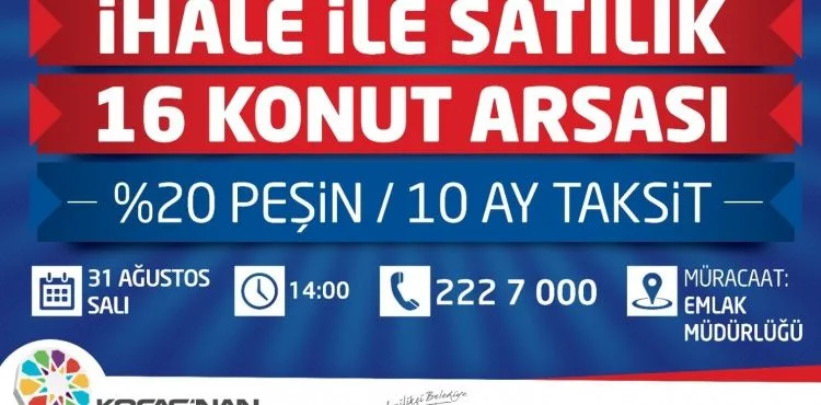 KOCASİNAN’DAN YÜZDE 20 PEŞİN, 10 AY TAKSİTLİ YATIRIM FIRSATI