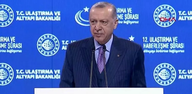 ERDOĞAN: HİÇ ŞÜPHESİZ DENİZ TAŞIMACILIĞINDA EN BÜYÜK PROJEMİZ KANAL İSTANBUL'DUR