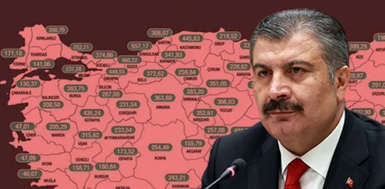 İLLERİN HAFTALIK VAKA SAYISI HARİTASI GÜNCELLENDİ