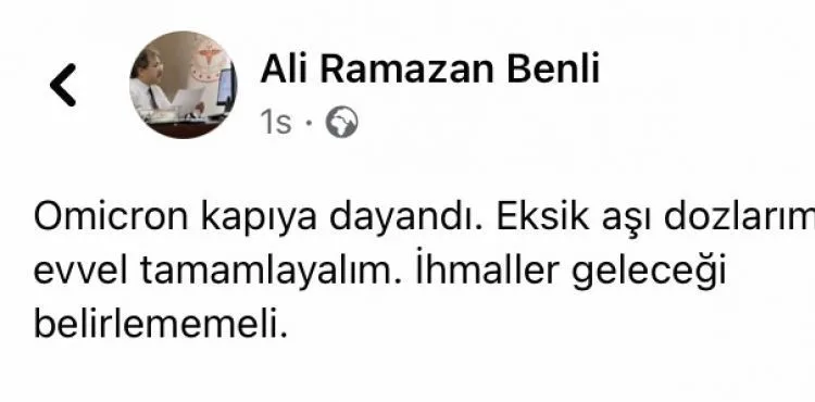 Sağlık Müdüründen ‘Omicron Kapıya Dayandı’ Uyarısı