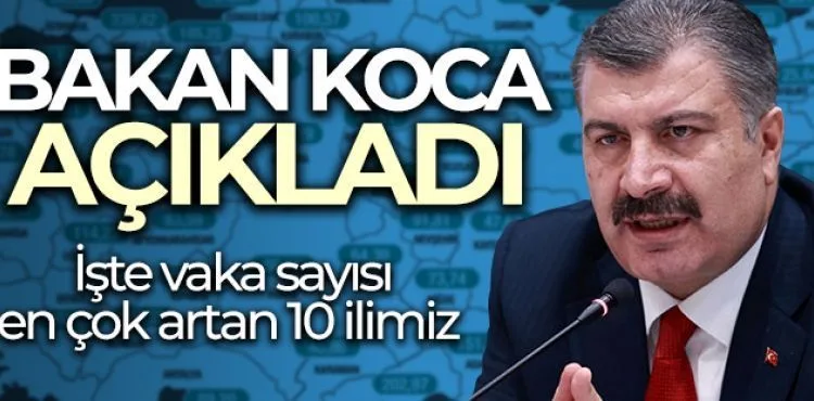 Bakan Koca, il bazında 100 bin kişi içinde bir haftalık vaka haritasını paylaştı