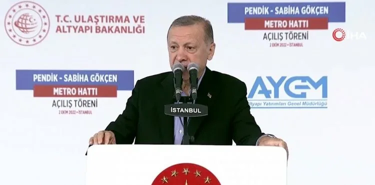 Pendik- Sabiha Gökçen Metrosu açılıyor! Cumhurbaşkanı Erdoğan'dan önemli açıklamalar