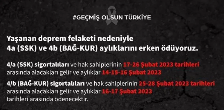 SON DAKİKA... Şubat ayı emekli maaşları erken ödenecek