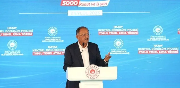 BAKAN ÖZHASEKİ DEPREM BÖLGESİNDE BAŞLANILAN İNŞAAT SAYISI AÇIKLADI: “200 BİN KONUTUN İNŞAATINA BAŞLADIK”