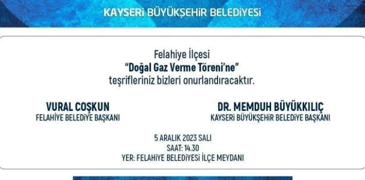 FELAHİYE VE ÖZVATAN’DA “DOĞAL GAZ” HEYECANI