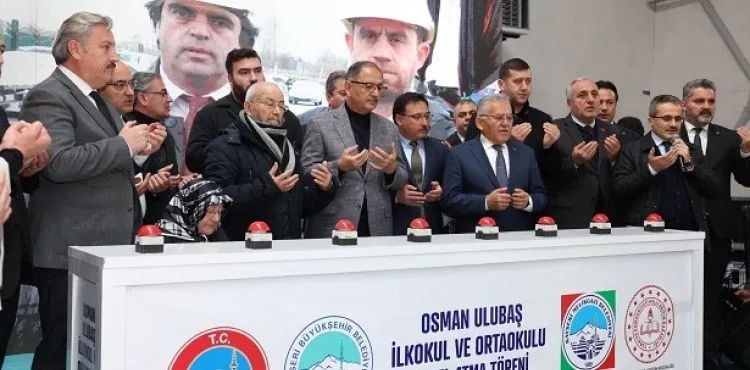 BAKAN ÖZHASEKİ VE BAŞKAN BÜYÜKKILIÇ, OSMAN ULUBAŞ İLKOKULU VE ORTAOKULU TEMEL ATMA TÖRENİ’NE KATILDI