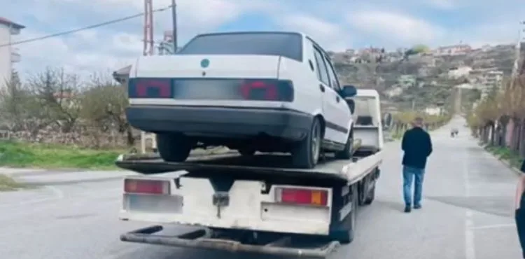 Drift atan sürücünün aracı trafikten men edildi