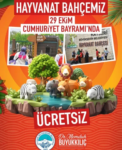 CUMHURİYET BAYRAMI’NDA HAYVANAT BAHÇESİ ÜCRETSİZ ZİYARET EDİLEBİLECEK