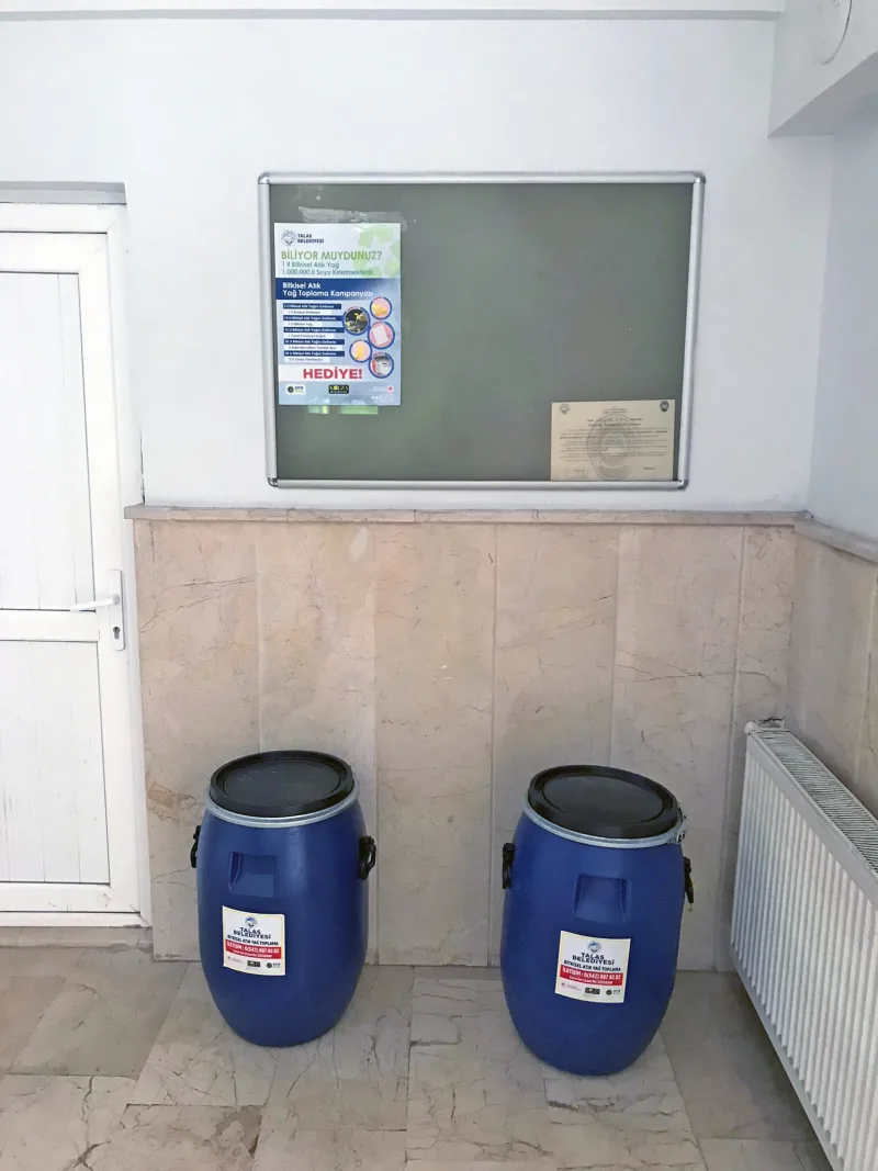 TALAS'TA ATIK YAĞLAR TOPLANIYOR ÇEVRE KORUNUYOR